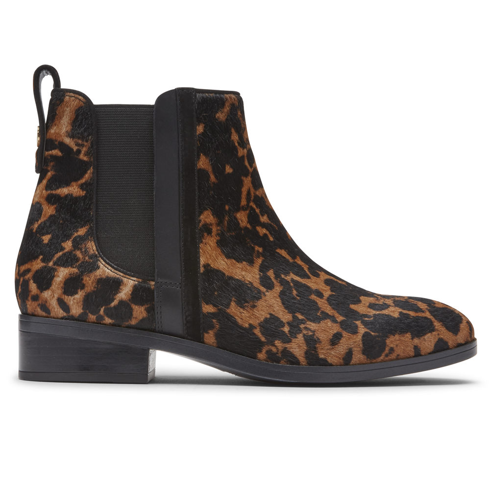 Rockport Singapore Womens Boots - Larkyn Chelsea Leopard - WI0137982